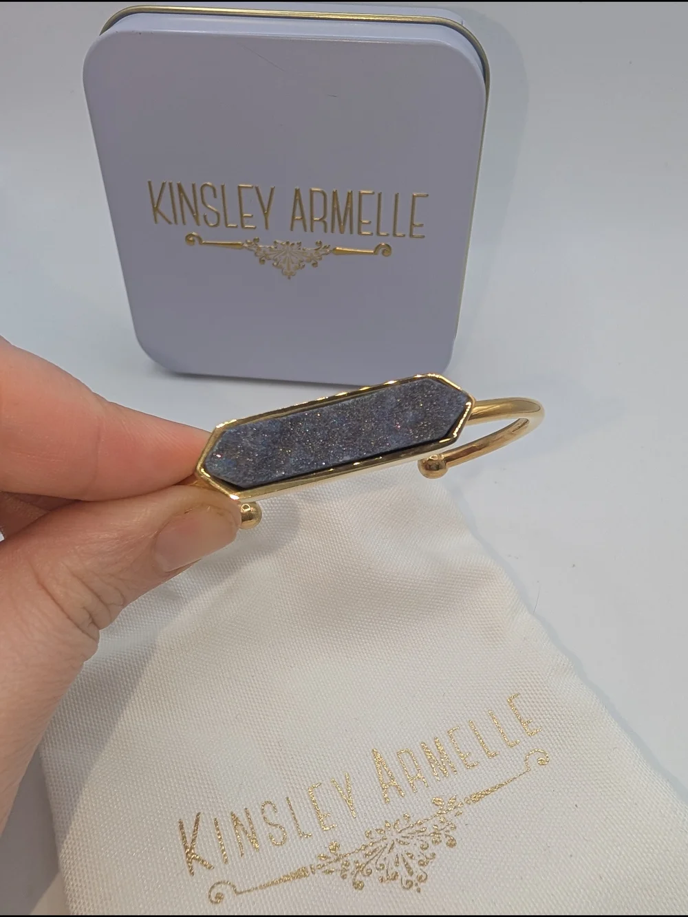 Kinsley Armelle Gold Cuff Bracelet - Picture 2 of 3